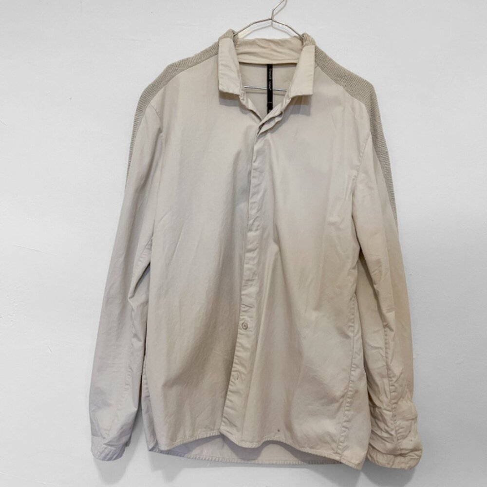Transit Uomo Men's Medium Button Down Cotton Light Grey Shirt Avant-Garde Italia